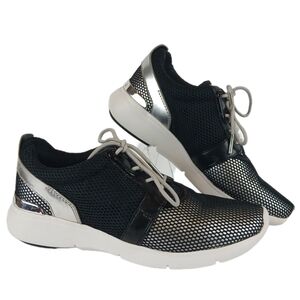 Michael Kors 6.5 M Black White Silver Amanda Trainor Sneakers Womens Limited Edi